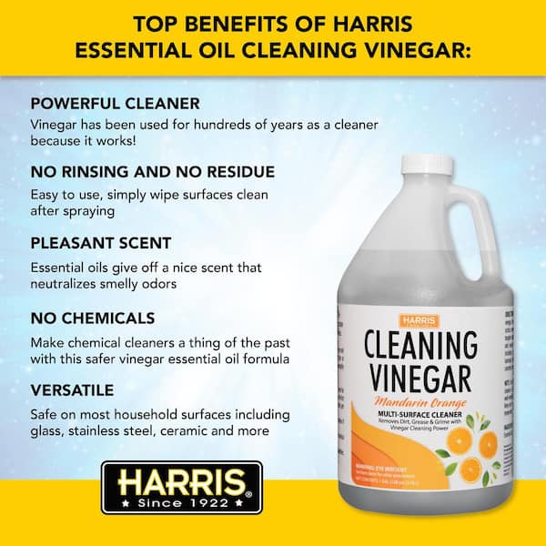 HARRIS Cleaning Vinegar All Purpose Household Surface Cleaner, 128oz  (Lavender) with Easy Fill Funnel