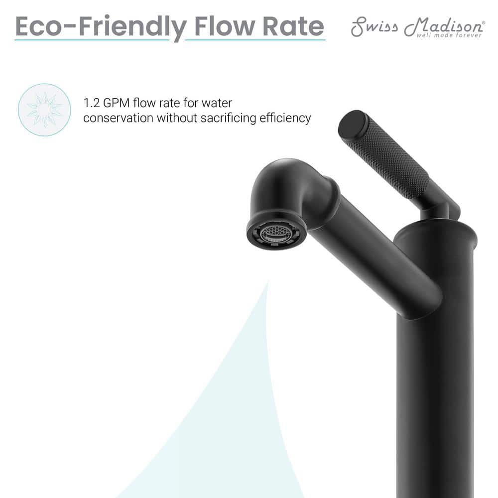 Avallon High Arc Single-Handle Bathroom Faucet in Matte Black