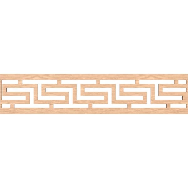 Ekena Millwork Tulum Fretwork 0.25 in. D x 46.75 in. W x 10 in. L Red Oak Wood Panel Moulding