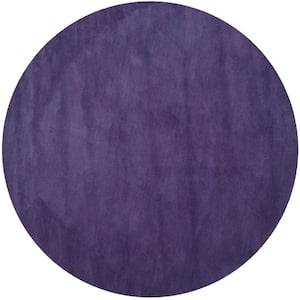 Himalaya Purple 4 ft. x 4 ft. Round Solid Area Rug