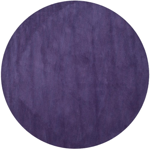 Himalaya Purple 4 ft. x 4 ft. Round Solid Area Rug