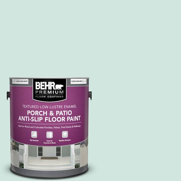 BEHR PREMIUM 1 gal. #HDC-CT-26A Seaglass Textured Low-Lustre Enamel Interior/Exterior Porch and Patio Anti-Slip Floor Paint
