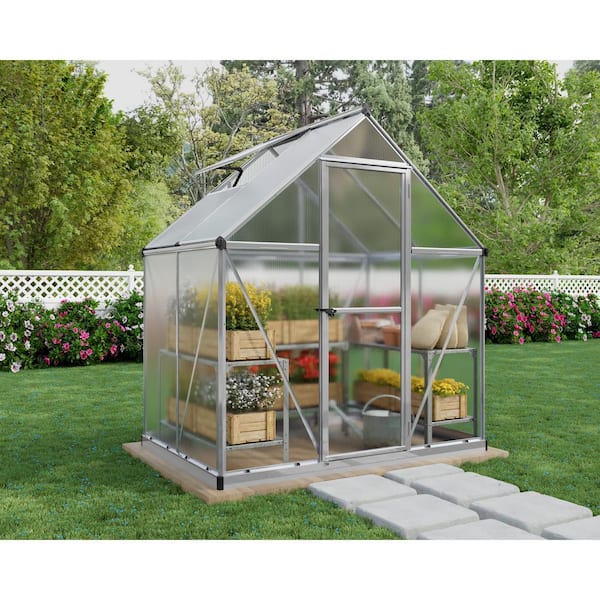 Mythos 6 ft. x 4 ft. Silver/Clear DIY Greenhouse Kit