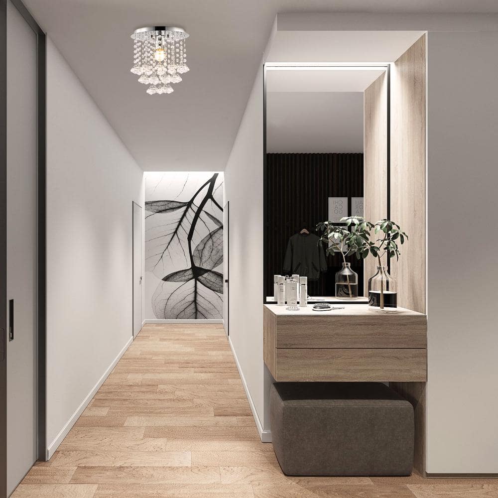 Lillibet 9.88" Chrome Crystal LED Flush Mount Ceiling Light