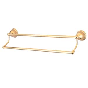 Restoration 24 in. Wall Mount Double Towel Bar in Polished Brass