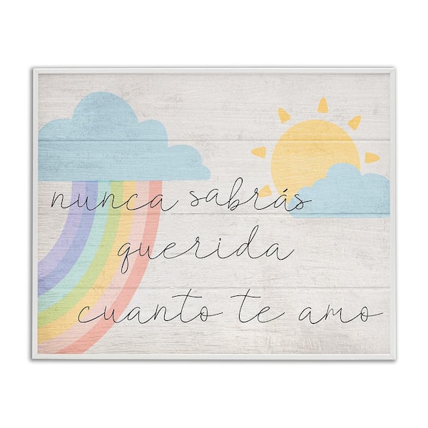 Stupell Industries How Much I Love You Feminine by Lil' Rue White Framed Typography Giclee Art Print 16 in. x 20 in.
