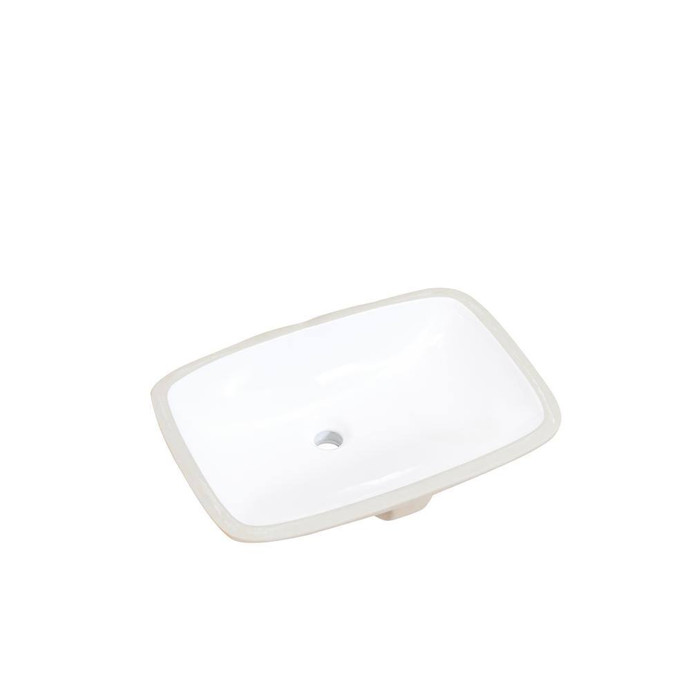 Altair 20'' White Ceramic Rectangular Undermount Vanity Sink