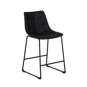 Terry Modern Black Counter Height Chairs (Set of 2)