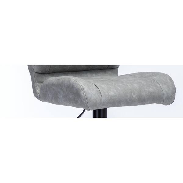 Dwell Home Inc Harvey 26 in. Pewter Grey Mid-Back Metal Dwell Home Inc Harvey 26 in. Pewter Grey Mid-Back Metal
