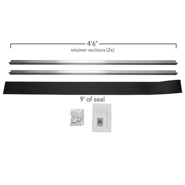 Rodent Block Garage Door Bottom Seal Kit with 1-3/8 in. Aluminum Retainer and EPDM Rubber Seal for Single Car Garage