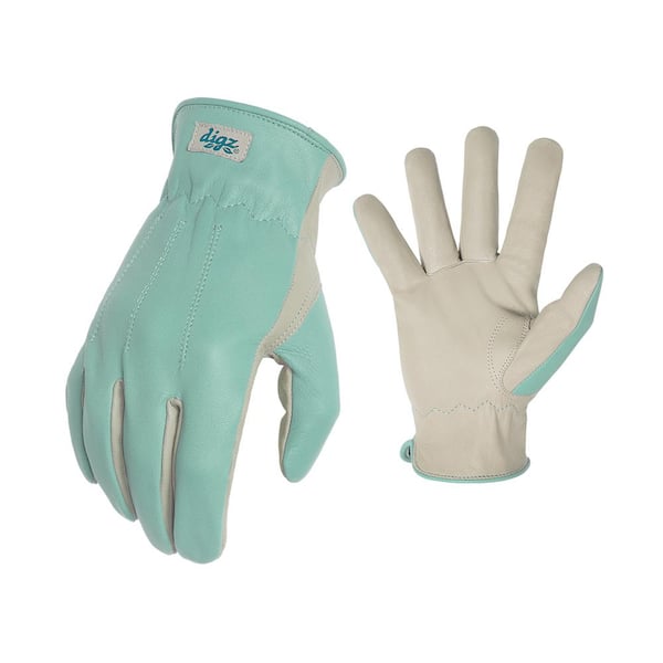 Digz Women's Large Green Full Grain Goatskin Gloves