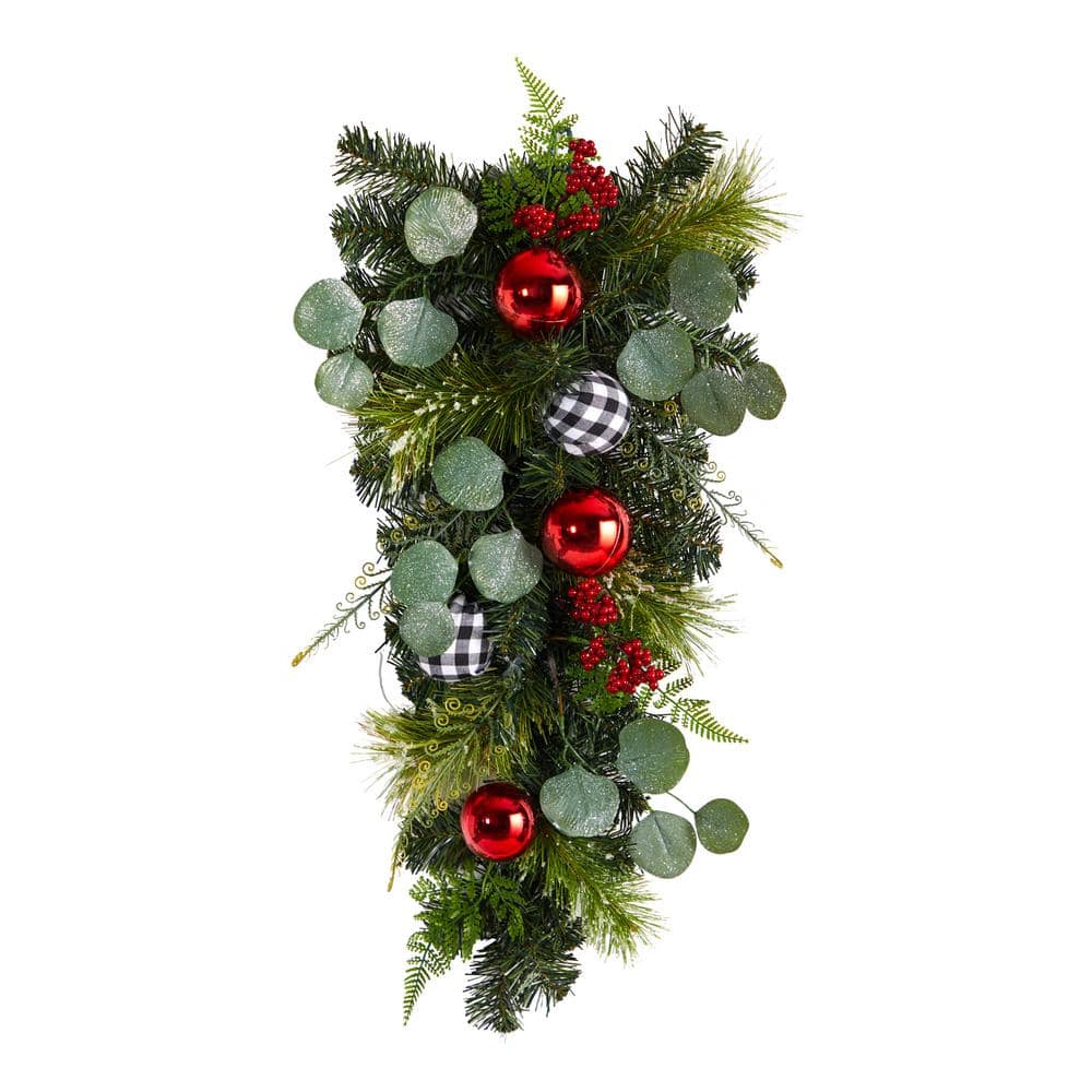 Nearly Natural 26 in. Unlit Artificial Holiday Christmas Greenery Ornament  Artificial Swag W1265 - The Home Depot