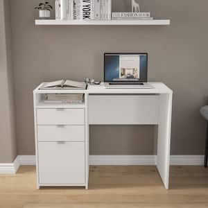 Cambridge 39.5 in. White Writing Desk with Storage