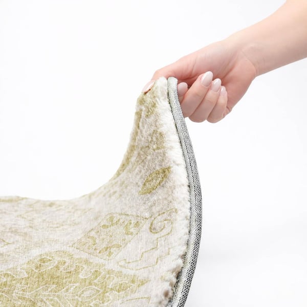 Dream Shag Premium Machine Washable Abstract ADS776 Beige 2 ft. x 3 ft. Accent Rug