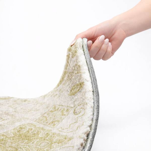 Dream Shag Premium Machine Washable Abstract ADS776 Beige 3 ft. x 4 ft. Area Rug