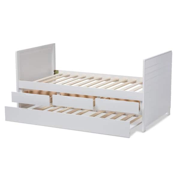 Baxton Studio Linna White Twin Daybed with Trundle 146-8201-HD - The Home  Depot