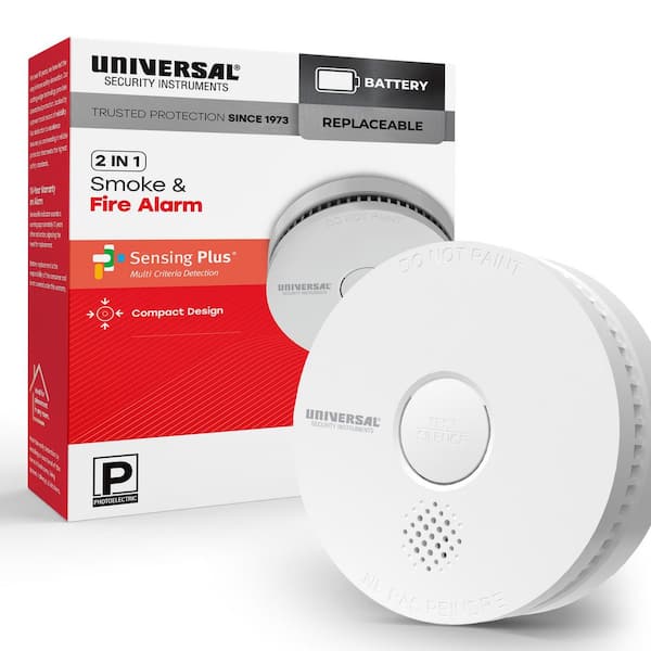 9-Volt Battery Operated Smoke Detector with Photoelectric Sensor