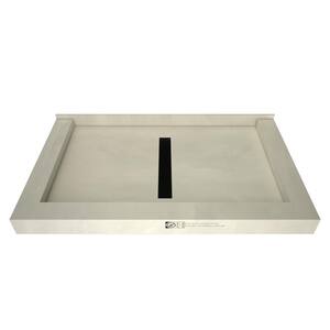 Redi Trench 36 in. x 48 in. Triple Threshold Shower Base with Center Drain and Matte Black Trench Grate