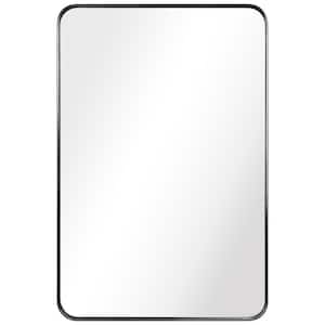 36 in. x 24 in. Ultra Rectangle Brushed Black Stainless Steel Framed Wall Mirror