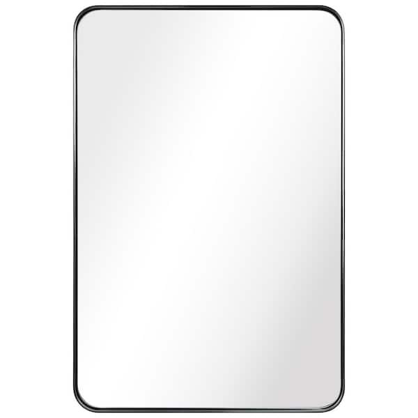36 in. x 24 in. Ultra Rectangle Brushed Black Stainless Steel Framed Wall Mirror