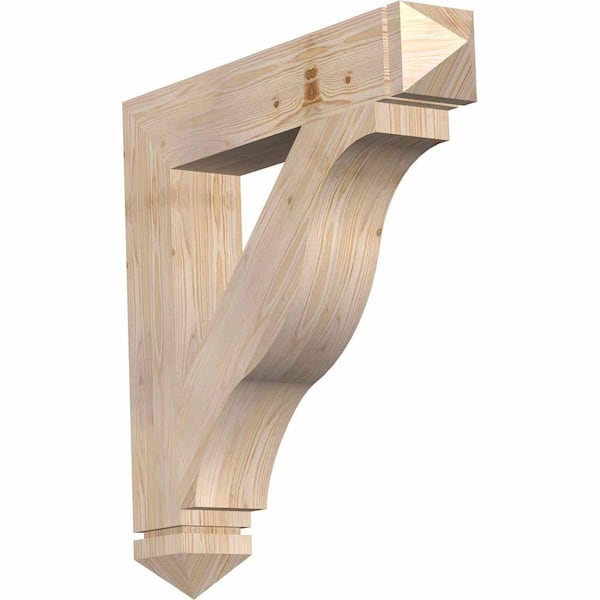 Ekena Millwork 5.5 in. x 34 in. x 34 in. Douglas Fir Funston Arts and Crafts Smooth Bracket
