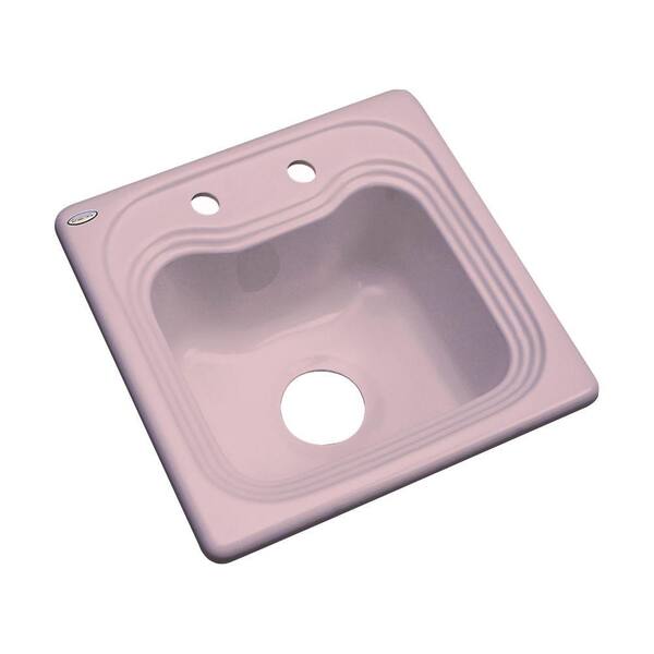 Thermocast Oxford Pink Acrylic 16 in. 2-Hole Drop-in Bar Sink in Wild Rose