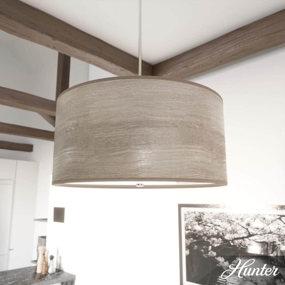 Solhaven 24'' Light Gray Oak & Brushed Nickel Modern Pendant Light