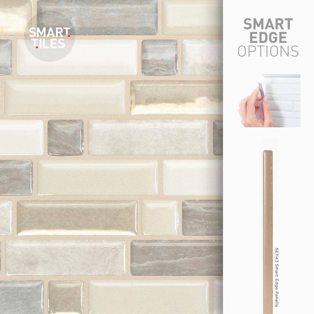 Beige and Gray Vinyl Peel and Stick Mosaic Tile