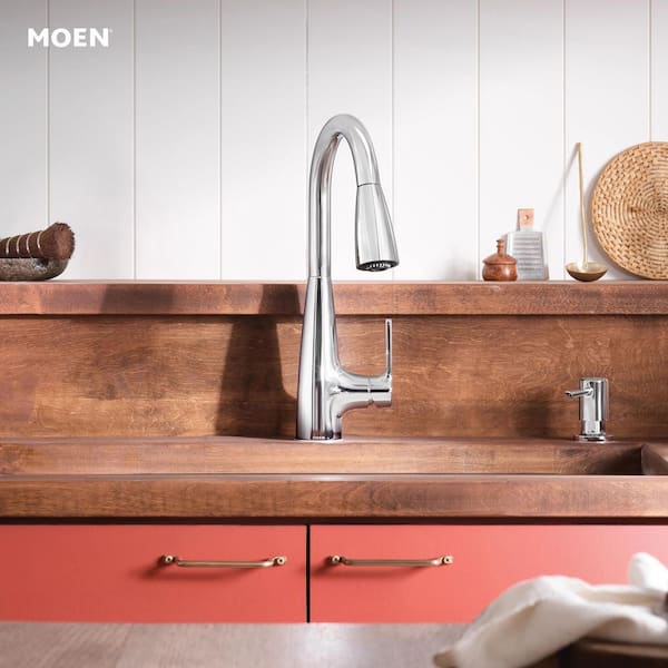 Haelyn Chrome 15.93 in. H Pull Down Sprayer Kitchen Faucet with 360 Degree Spout Swivel and Power Boost