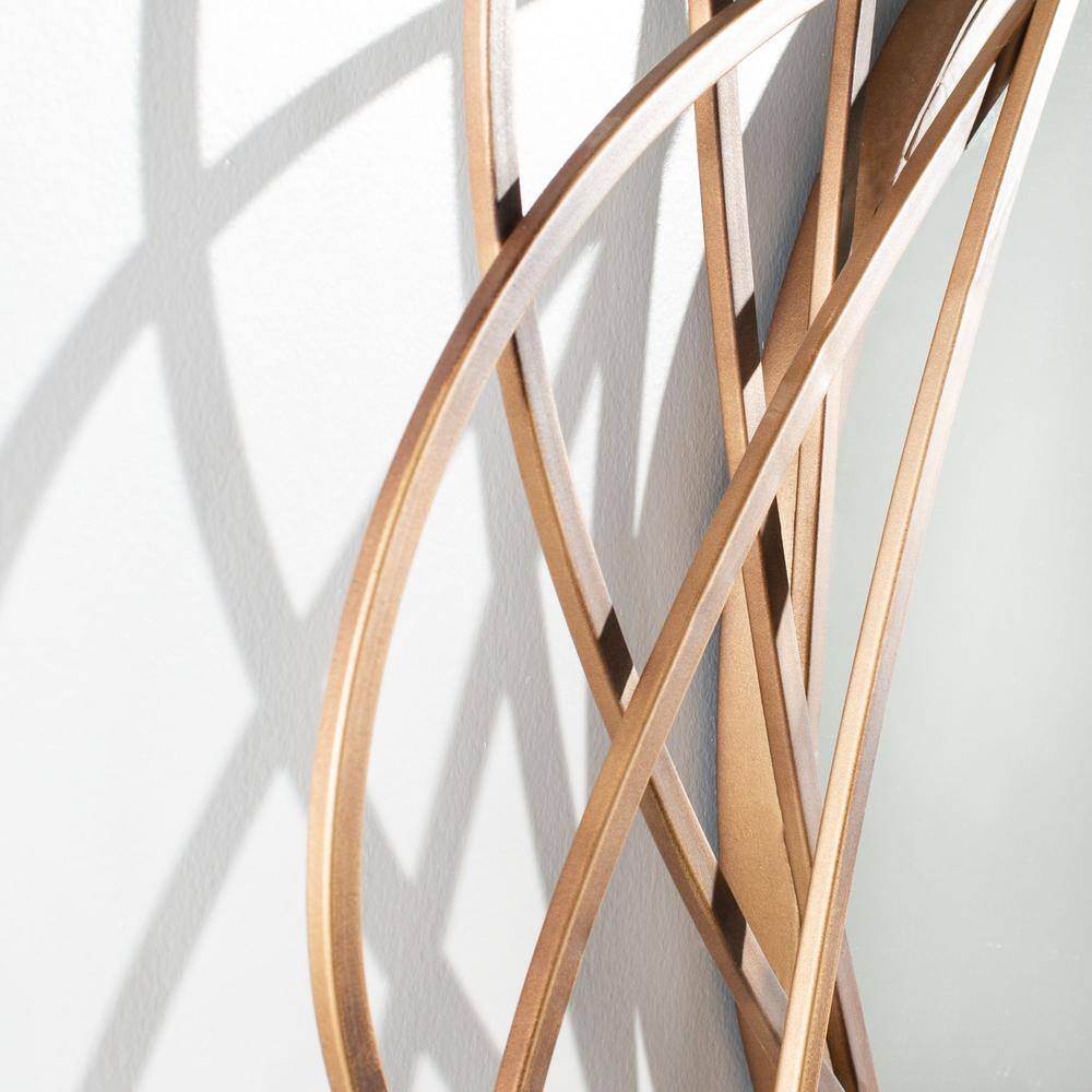 Sinisa 32'' Cosmic Waves Round Mirror in Radiant Gold