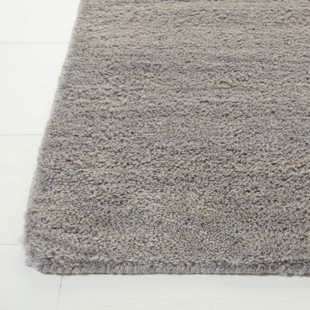 Hand-Loomed Gray Wool Rectangular Accent Rug 36" x 5"