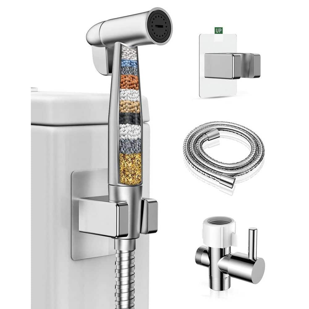 Handheld Bidet Attachment with Water Filter, Stainless Jet Sprayer with Adjustable Pressure, Leak-Proof Hose price history on PriceWatchPro