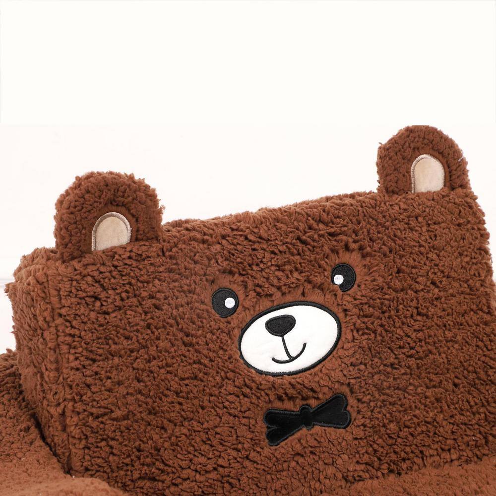 Brown Teddy Bear Polyester Kids Recliner Sofa