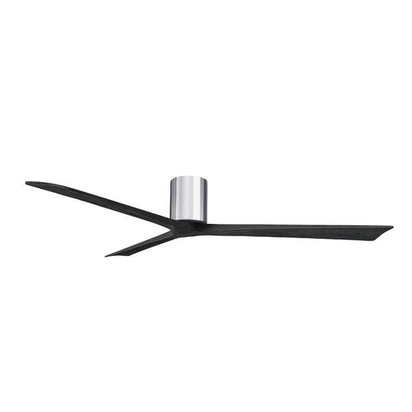 Matthews Fan Company Irene-H 52-in Polished Chrome Indoor/Outdoor Flush Mount Ceiling Fan with Remote (3-Blade)