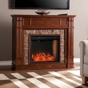 Treshelle Alexa-Enabled 48 in. Electric Smart Fireplace in Whiskey Maple