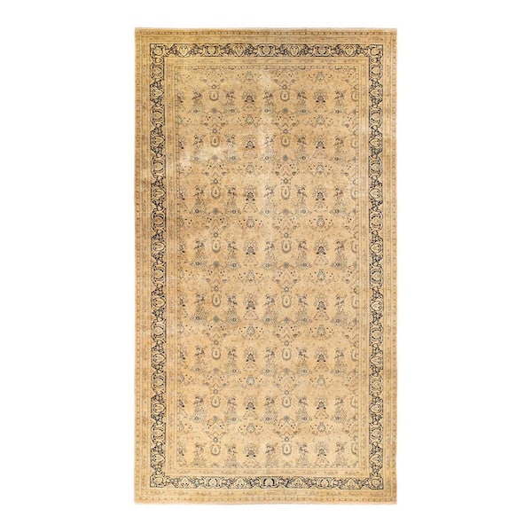 Mogul Beige 12 ft. x 18 ft. Oriental Wool Indoor Area Rug