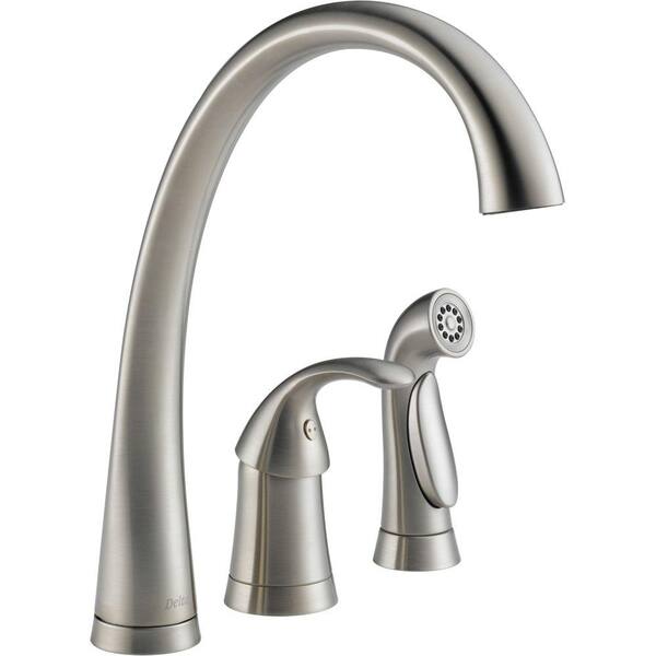Delta Pilar Waterfall Single-Handle Side Sprayer Kitchen Faucet in Stainless-DISCONTINUED