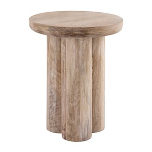 Claret 16 in. Natural Round Wood Accent Table