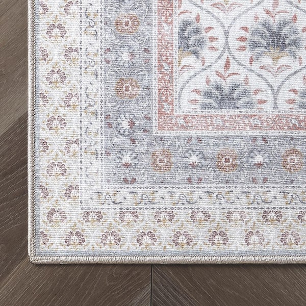 Amelia Chenille Beige 2 ft. x 4 ft. Woven Trellis Polyester Accent Rug