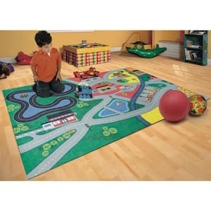 Town Life Multi 3 ft. x 5 ft. Kids Play Area Rug