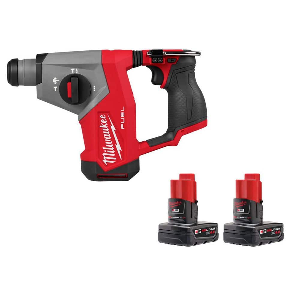 M12 FUEL 12V Lithium-Ion Brushless Cordless 5/8 in. SDS-Plus Rotary Hammer Drill, and 4. 0Ah (2-Pack) price history on PriceWatchPro