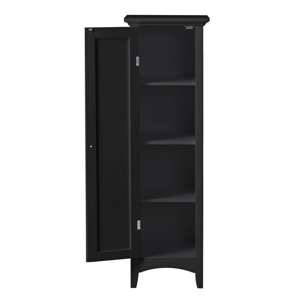 Black One Door Adjustable Shelving Storage Pantry