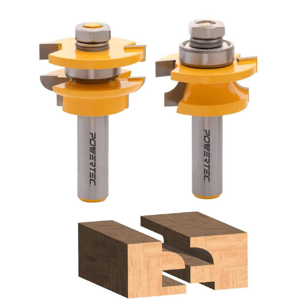 1-5/8 in. Dia. Cabinet Door Rail and Stile Tungsten Carbide Router Bit Set, Roundover Profile, 1/2 in. Shank (2-Piece) price history on PriceWatchPro