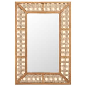 Tulia 24 in. W x 36 in. H Wood Rectangle Modern Natural Mirror
