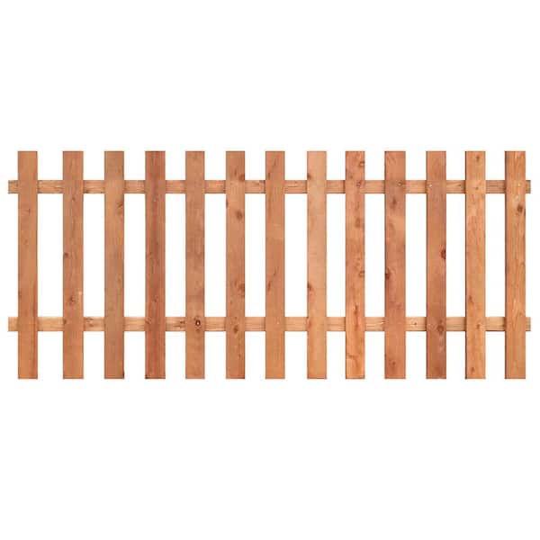 Outdoor Essentials 3-1/2 ft. x 8 ft. Western Red Cedar Spaced Picket Flat Top Fence Panel Kit
