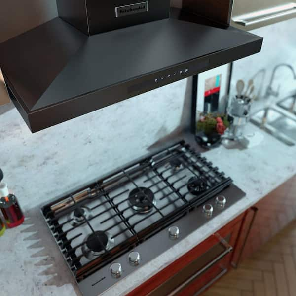 KitchenAid 36-inch Built-in Gas Cooktop with Even-Heat™ Burner KCGS356