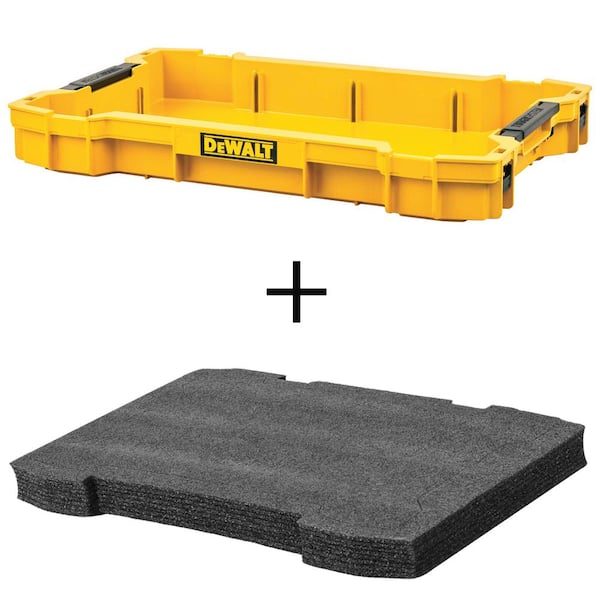 DEWALT TOUGHSYSTEM 2.0 Shallow Tool Tray and TOUGHSYSTEM 2.0 Shallow Foam Tool Drawer Liner Insert