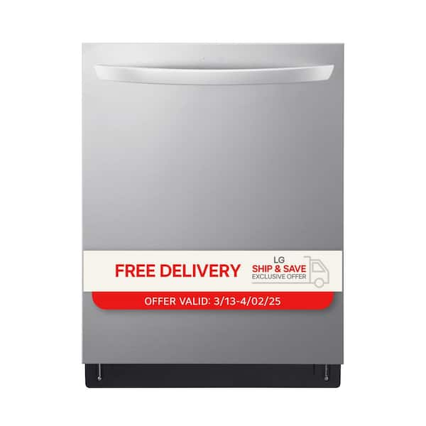 24 in. Top Control Smart Wi-Fi Enabled Dishwasher, QuadWash Pro, Dynamic Heat Dry, 3rd Rack, PrintProof Stainless Steel