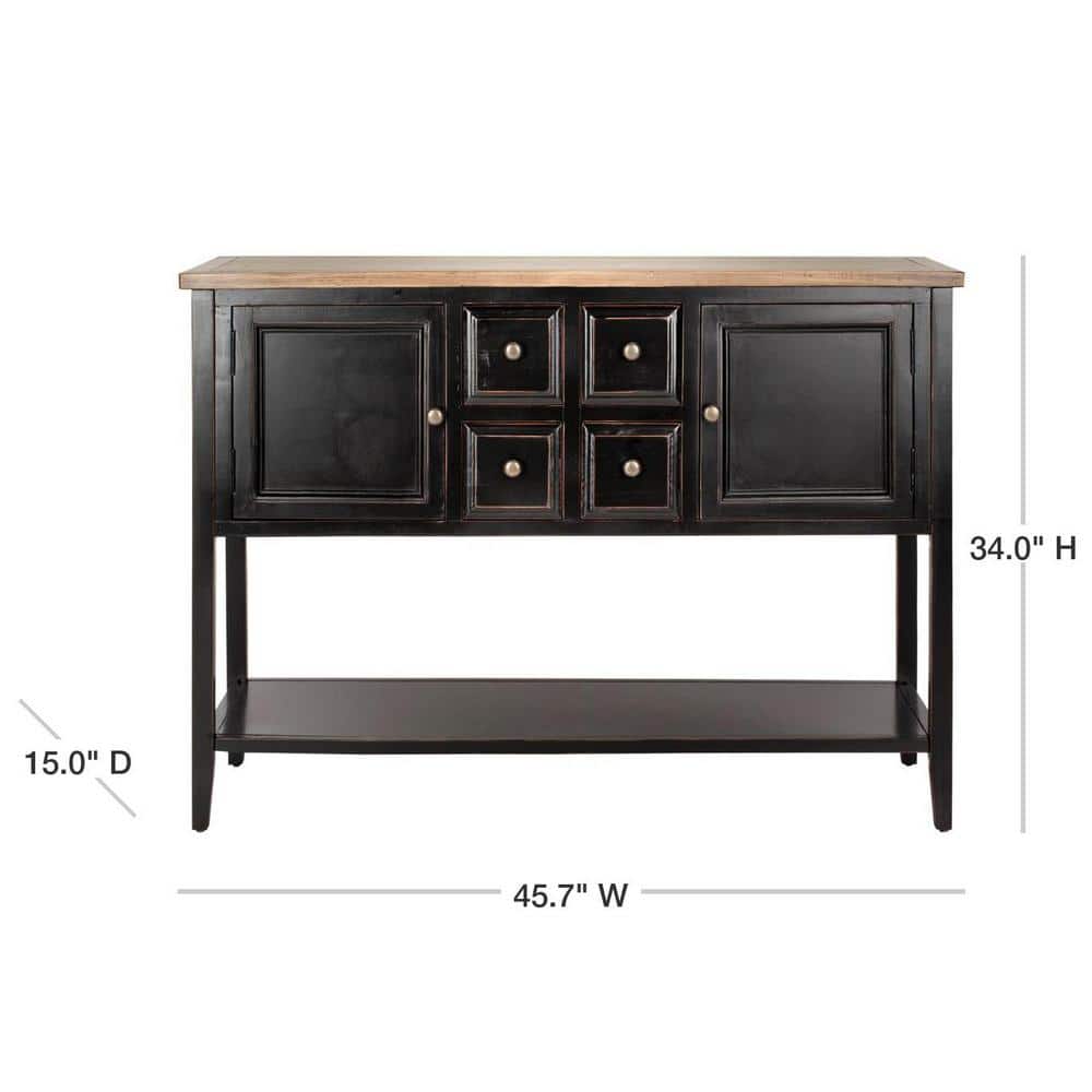 Charlotte 46" Black and Oak Transitional Sideboard