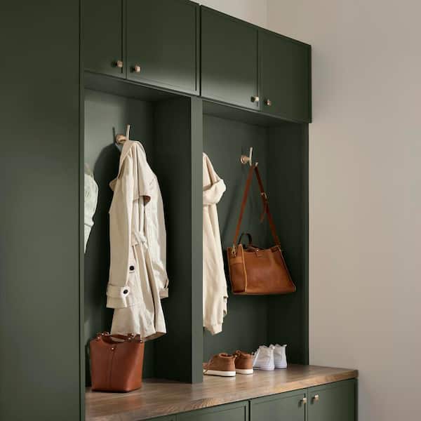 Leyton 18 in. W x 12 in. D x 72 in. D Ready To Assemble Plywood Slim Shaker Hall Tree Opening Cabinet in Fern Green